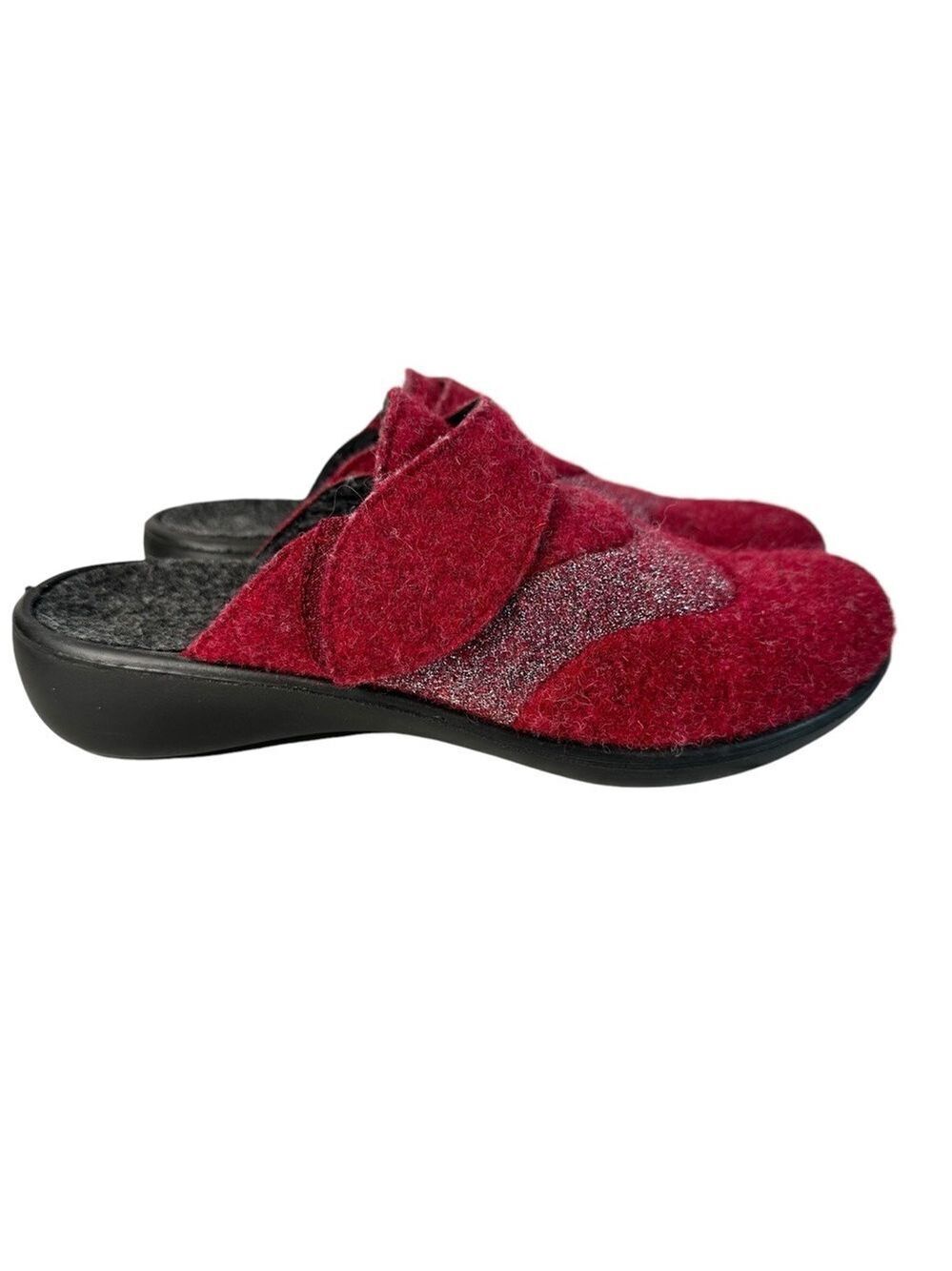 Westland Korsika Slippers Red Slide On Clogs Mules Slippers Textile Upper Size 7